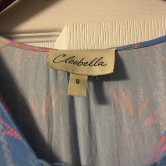 Cleobella Boho Blue Abstract Bell Sleeve Dress - Picture 9 of 13